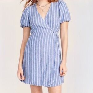 NWOT Old Navy Linen Blend Wrap Dress Size XS